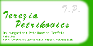 terezia petrikovics business card